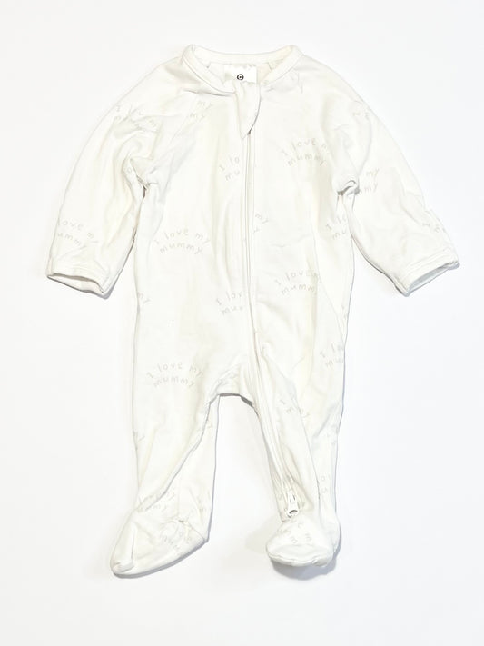 White zip onesie - Size 00000