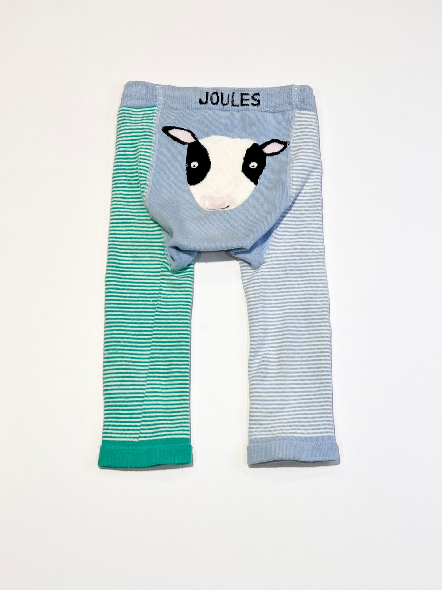 Striped cow leggings - Size 12-24 months