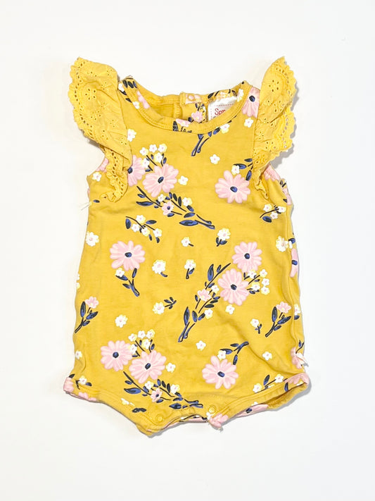 Floral jersey romper - Size 0000