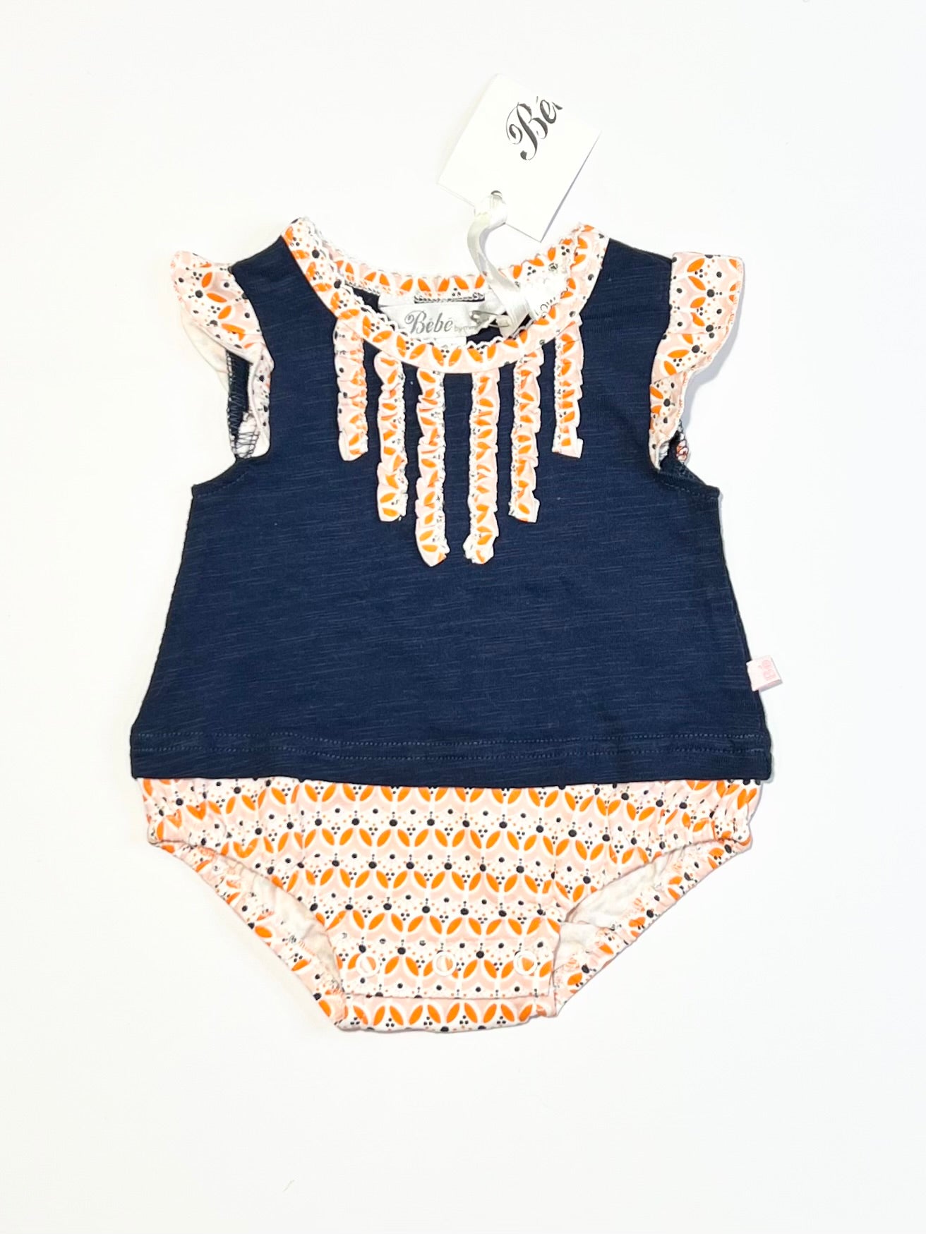 Navy ruffle bodysuit brand new - Size 0000