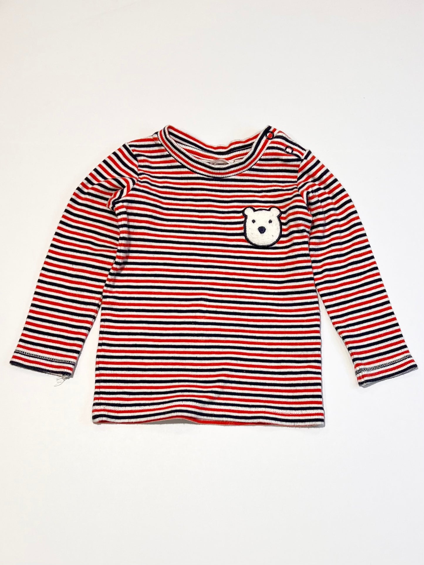 Striped ribbed bear top - Size 1