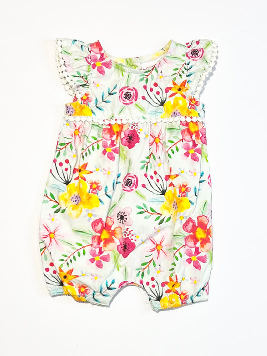 Floral cotton romper - Size 0000