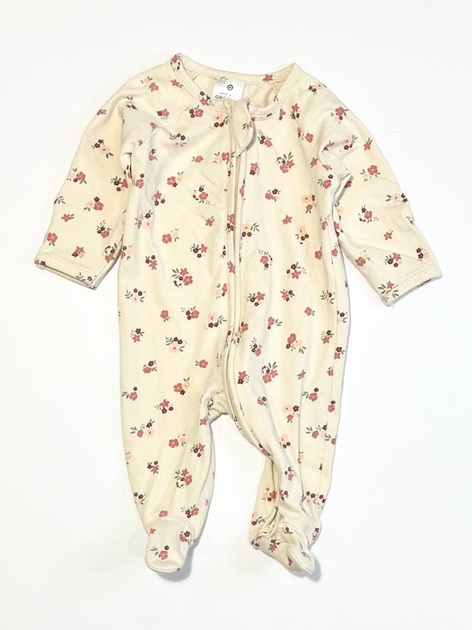 Floral zip onesie - Size 0000
