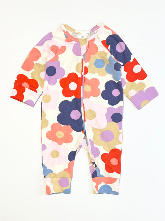 Floral zip onesie - Size 0000