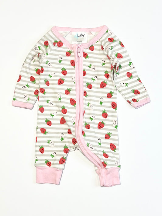 Strawberry zip onesie - Size 00000