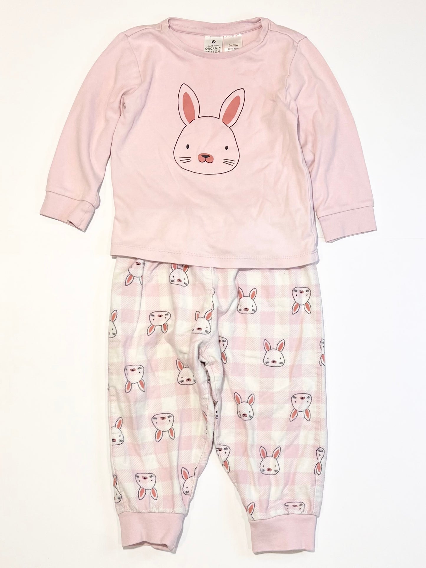Pink bunny pyjamas - Size 2