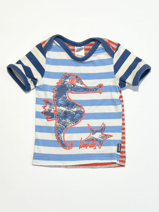 Striped seahorse tee - Size 000