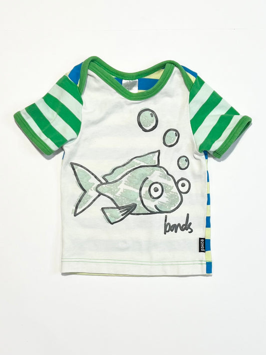 Striped fishy tee - Size 000