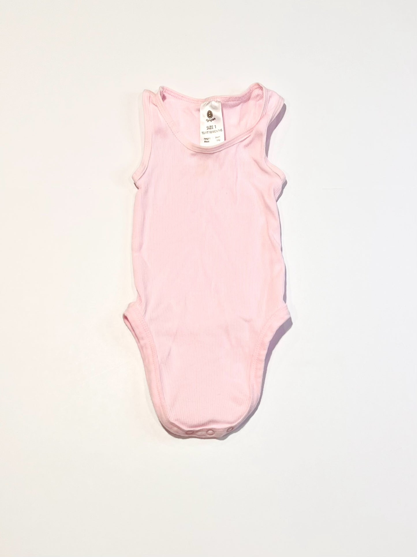 Pink ribbed bodysuit - Size 1