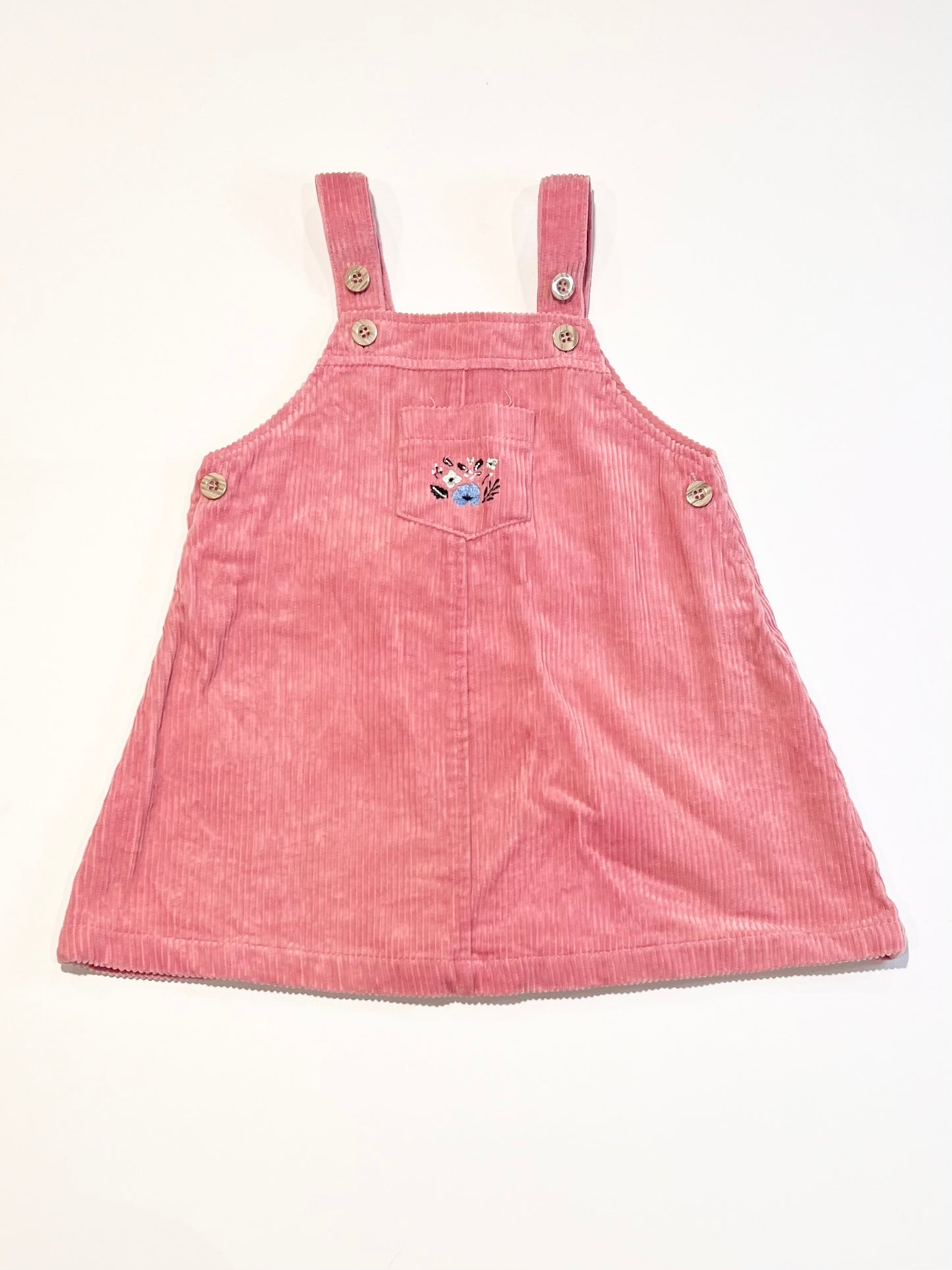 Embroidered corduroy pinafore - Size 1