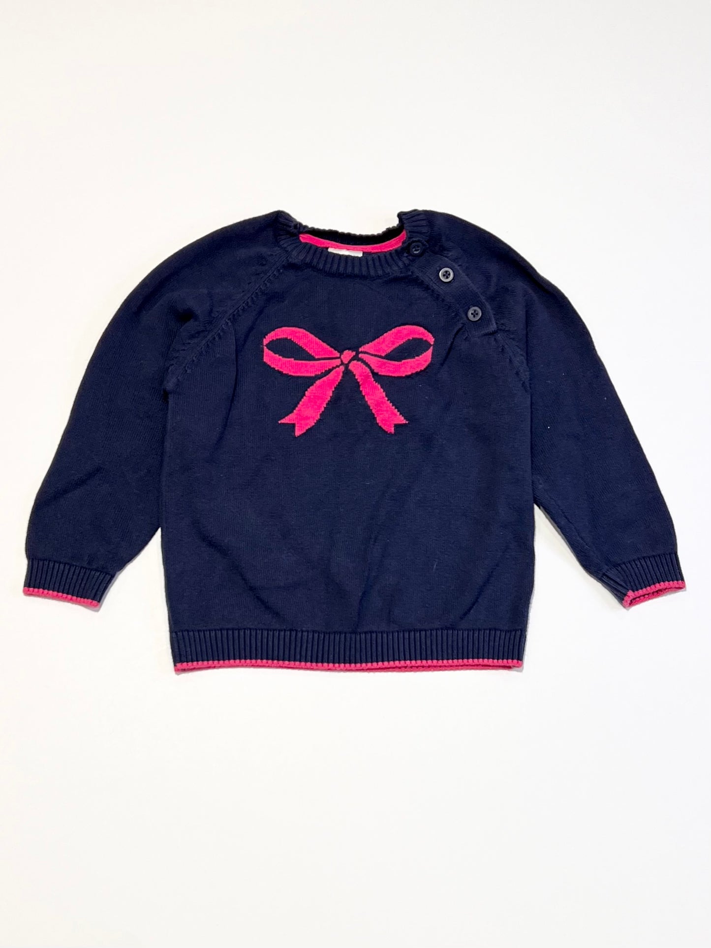 Navy bow jumper - Size 1