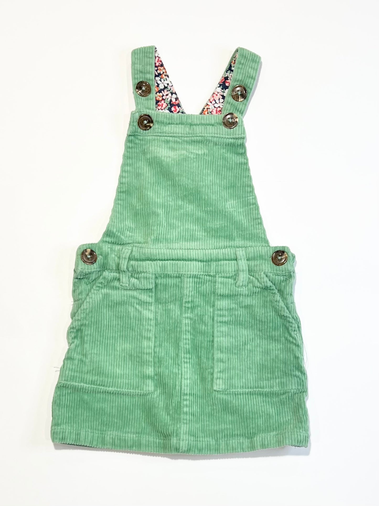 Green corduroy pinafore - Size 3
