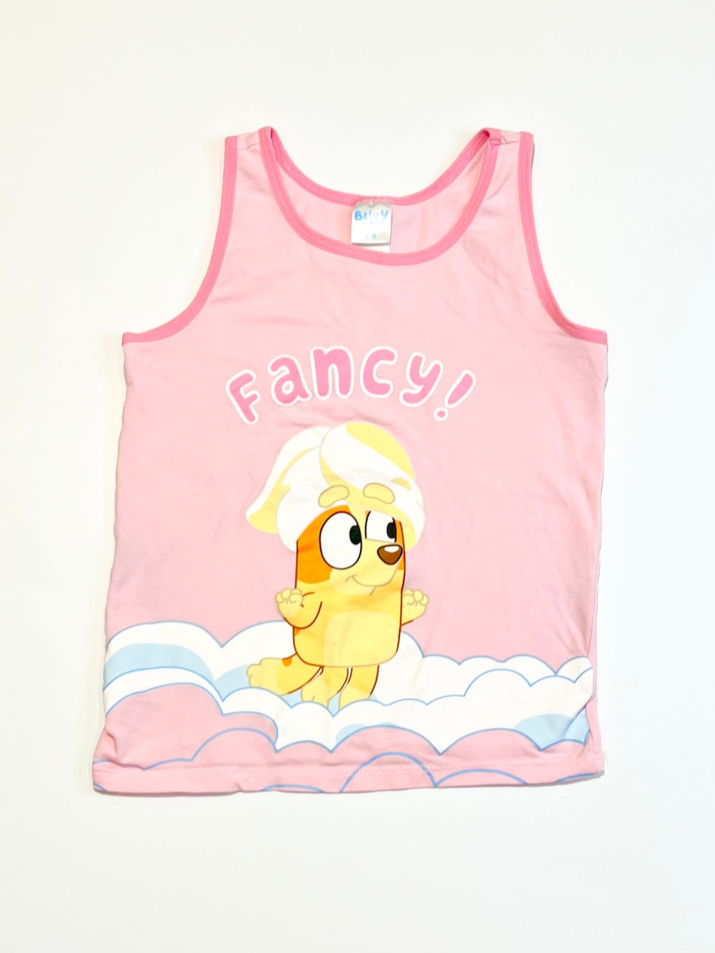 Pink Bluey singlet - Size 4-6