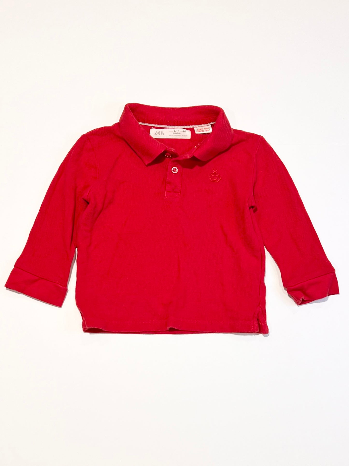 Red polo shirt - Size 9-12 months