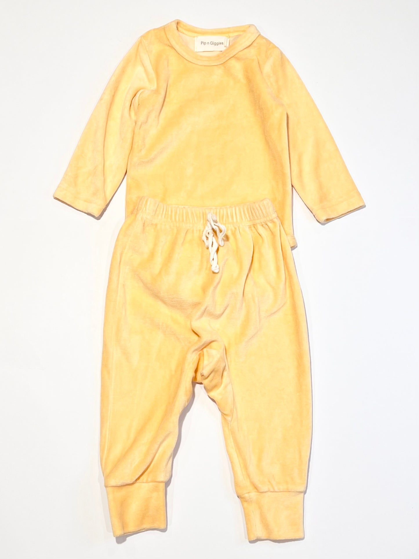Yellow velour set - Size 0