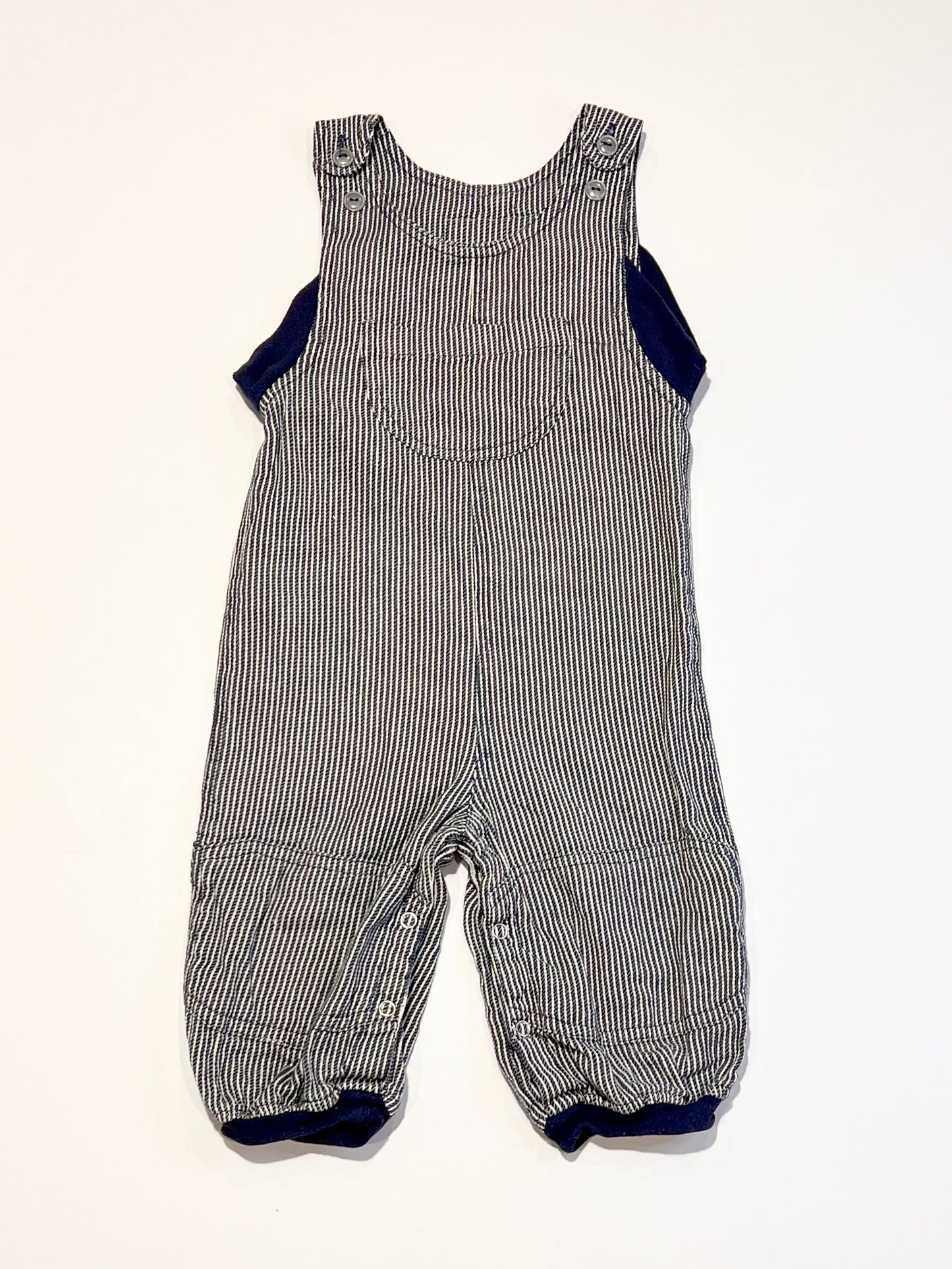 Striped overalls - Size 9-12 months