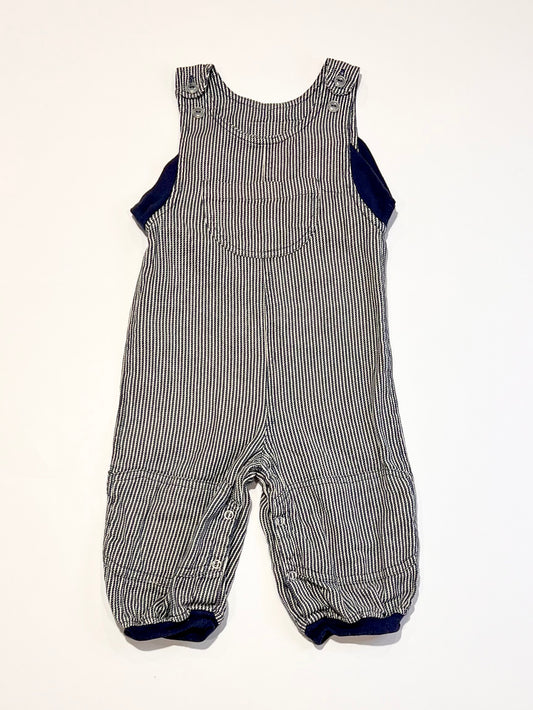 Striped overalls - Size 9-12 months