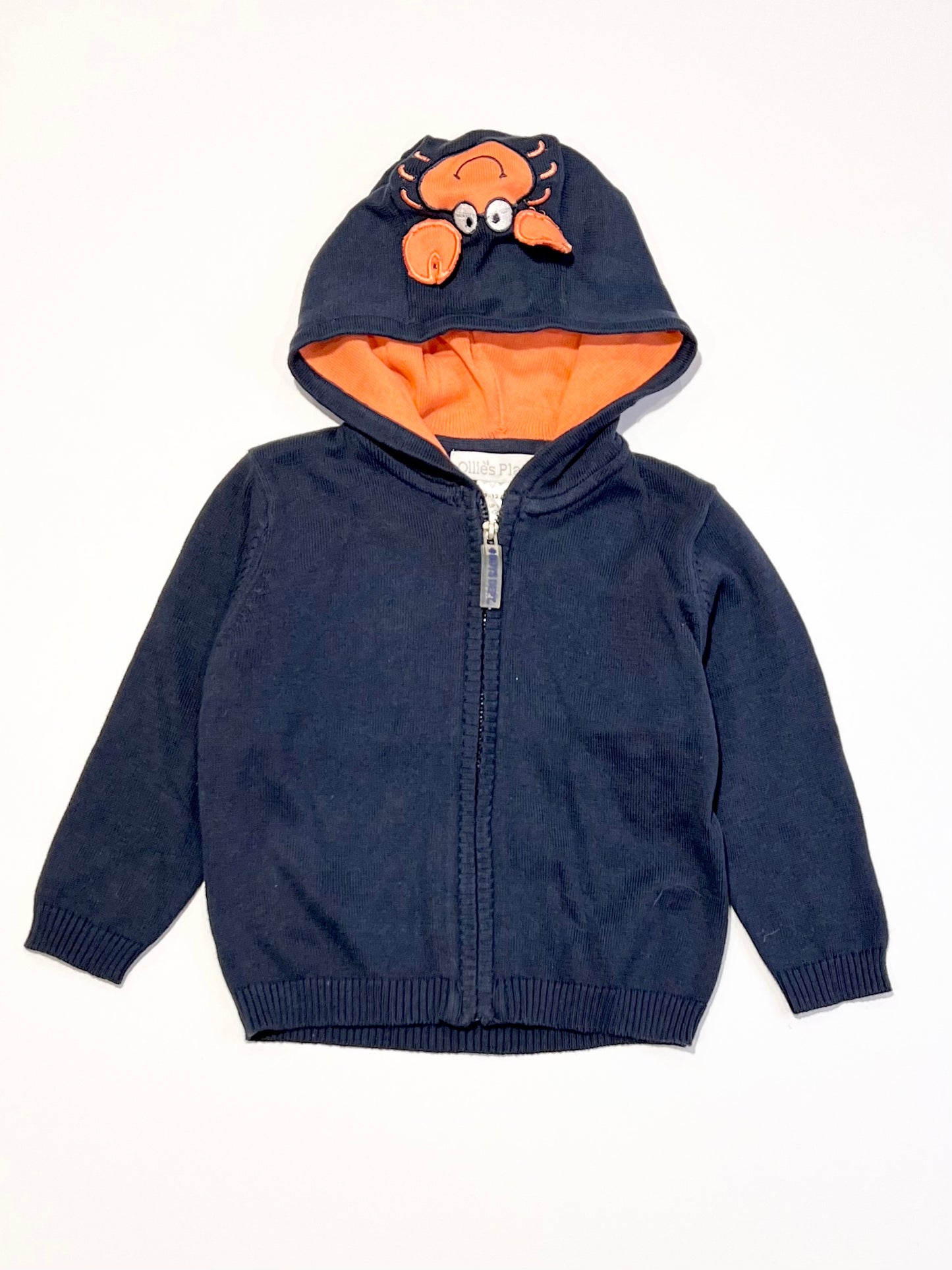 Crab zip hoodie - Size 9-12 months