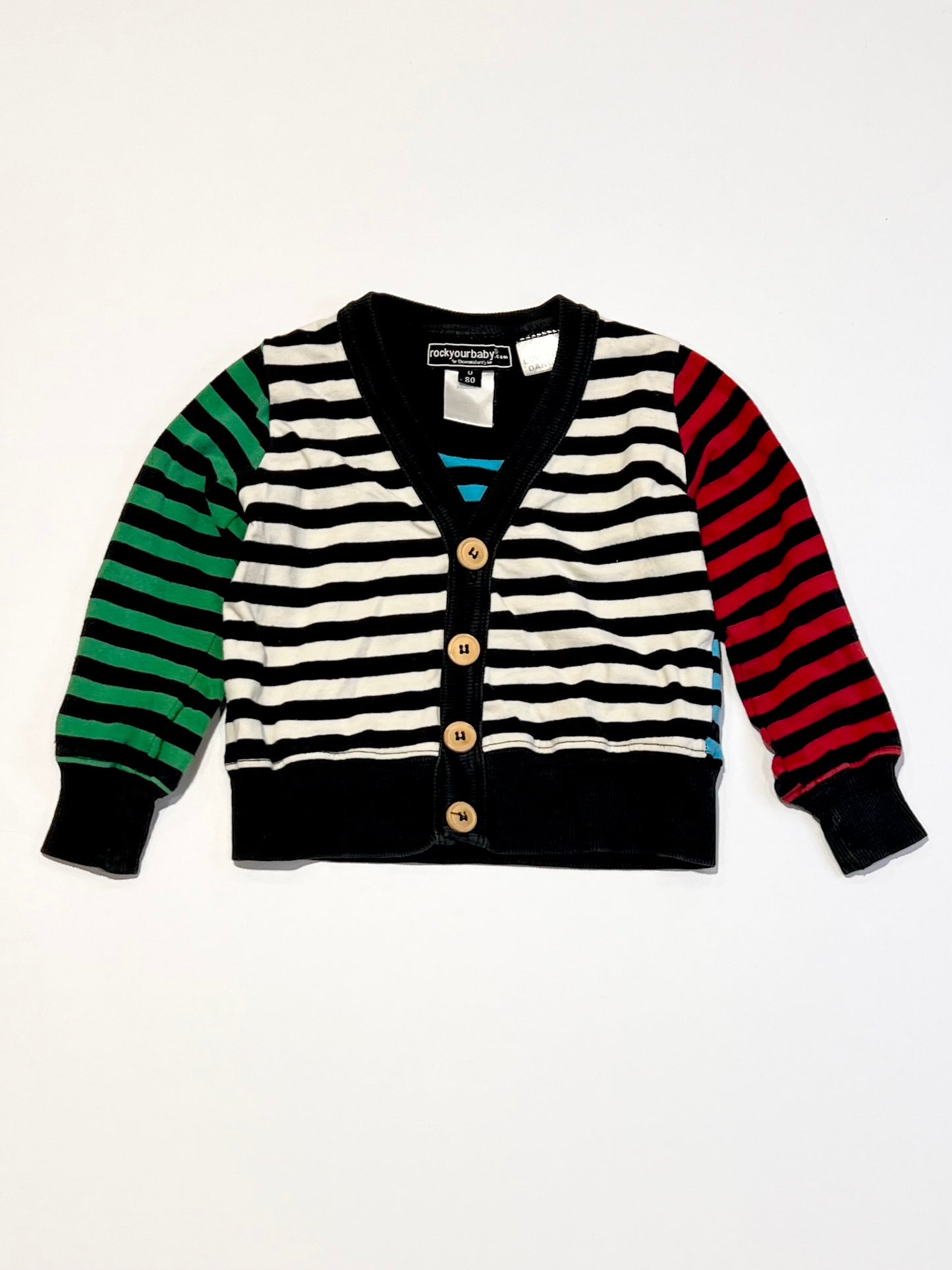 Striped jersey cardigan - Size 0