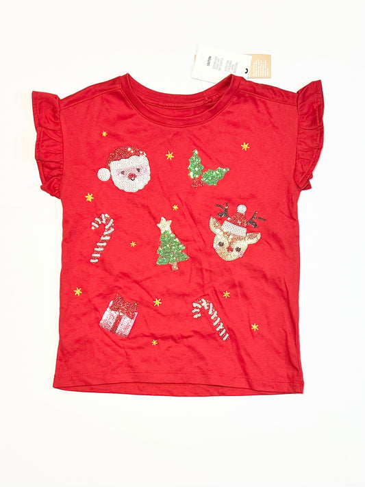 Sequined Christmas tee brand new - Size 5