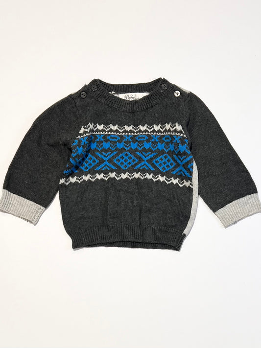 Grey knit jumper - Size 6-9 months