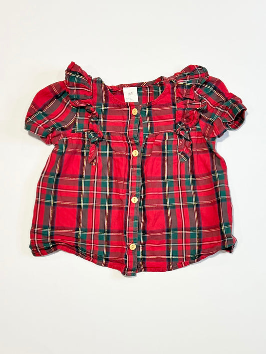 Tartan ruffle top - SIze 1