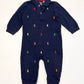 Navy embroidered onesie - Size 6-9 months