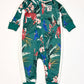 Green leafy zip suit - Size 0