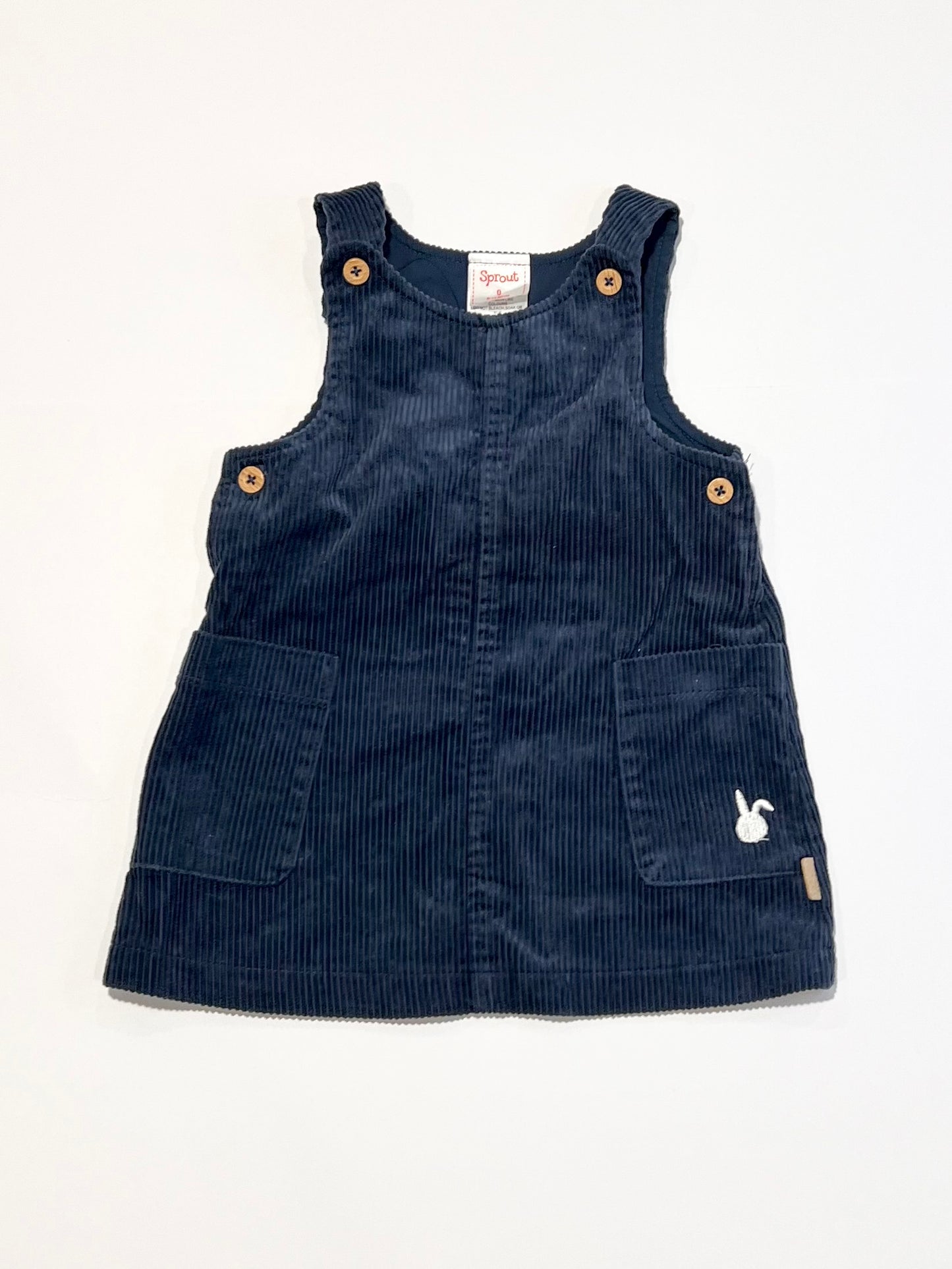 Navy corduroy pinafore - Size 0