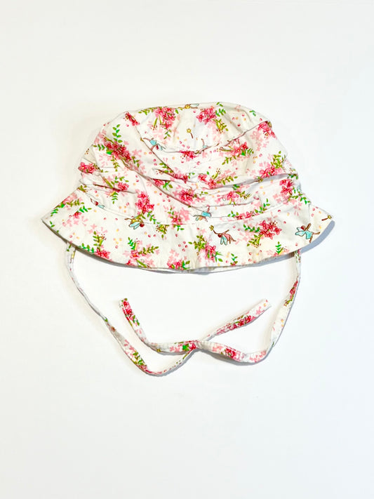 Flowers and fairies sun hat - Size 0-3 months