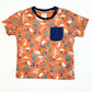 Brown dinosaurs tee - Size 2
