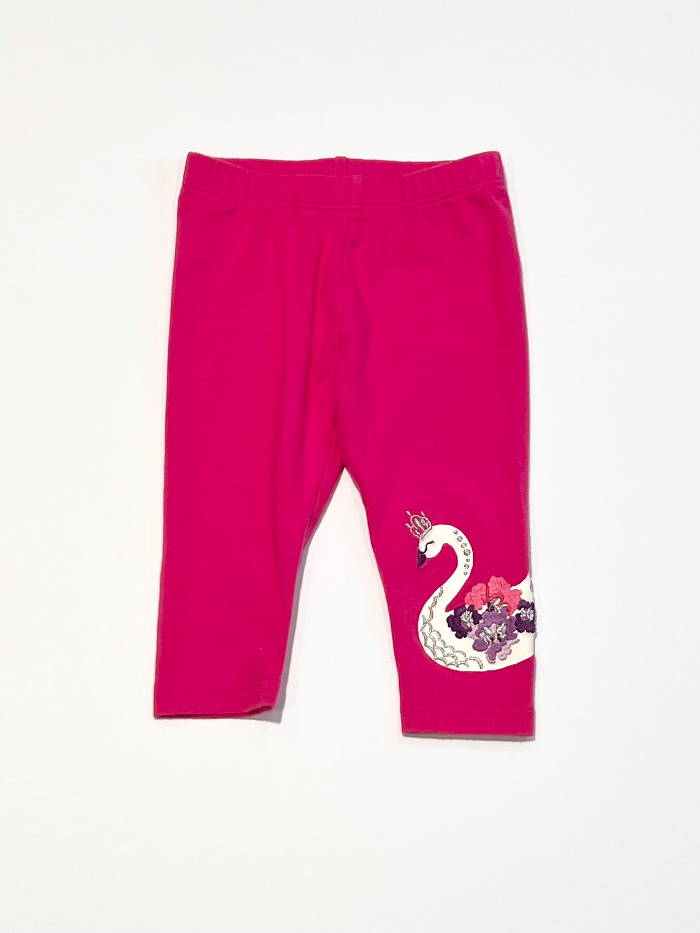 Pink swan leggings - Size 0