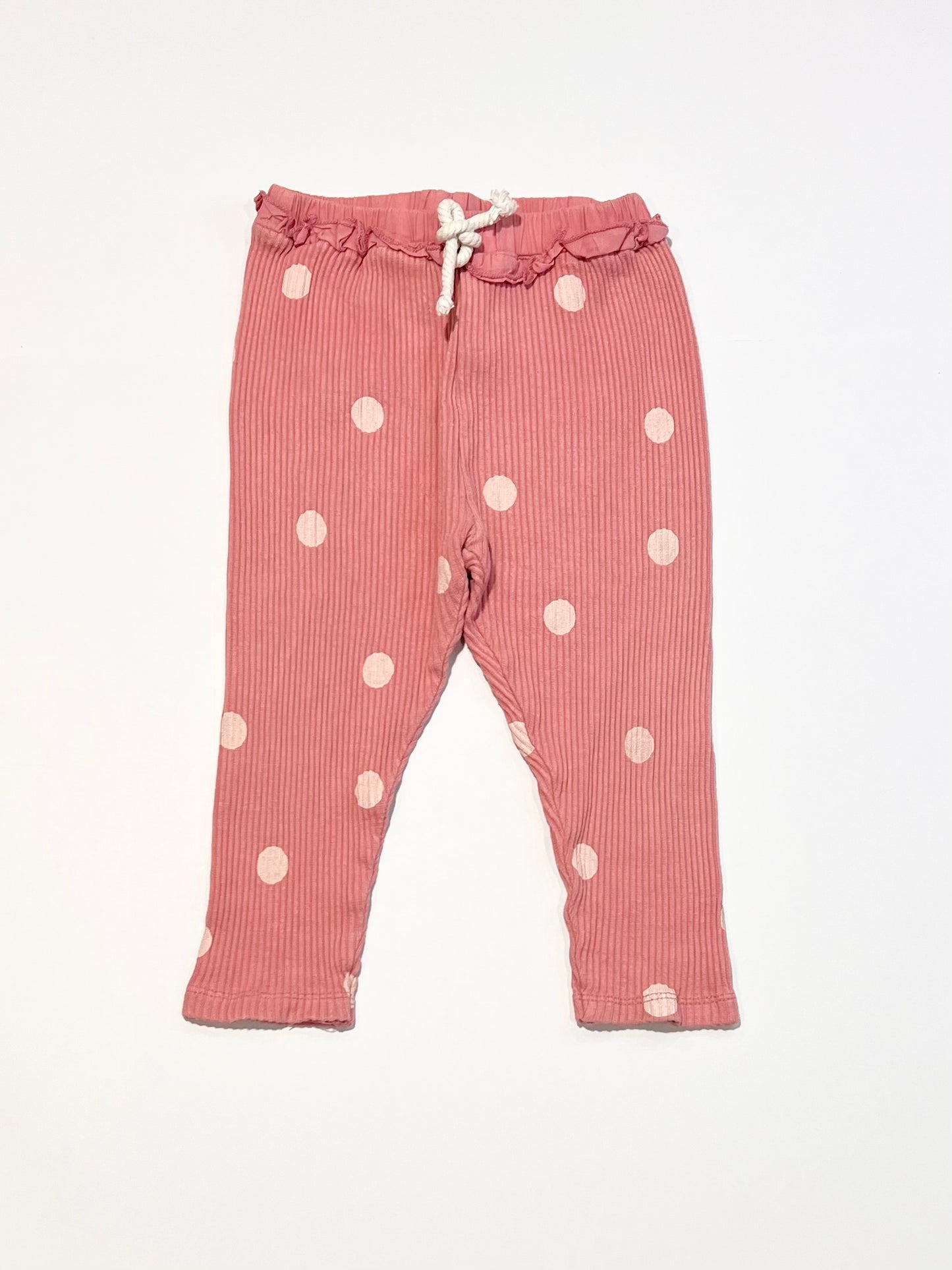 Pink ribbed pants - Size 9-12 months