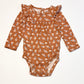 Brown floral bodysuit - Size 6-9 months