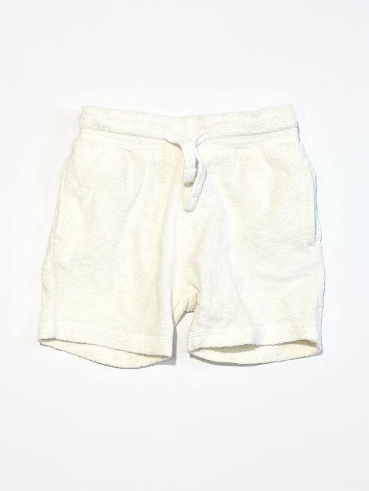 Cream terry shorts - Size 3-4