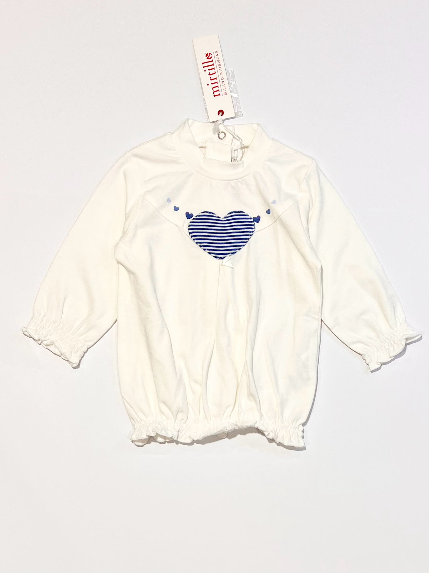 White heart top brand new - Size 9-12 months