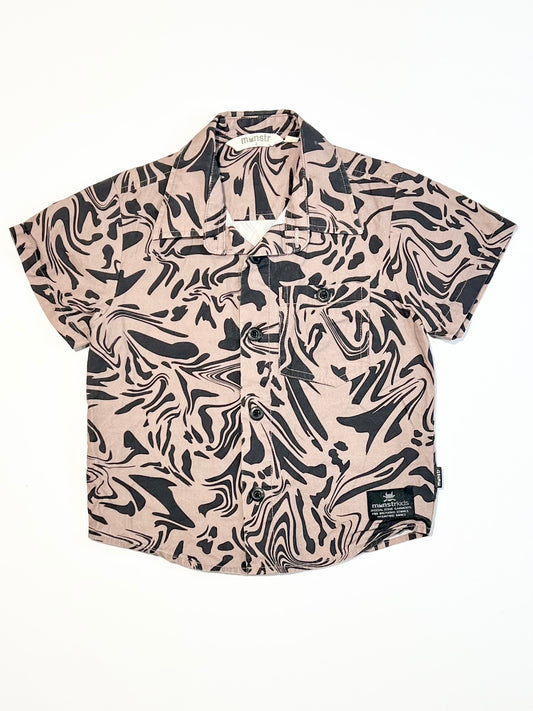 Brown swirly shirt - Size 3