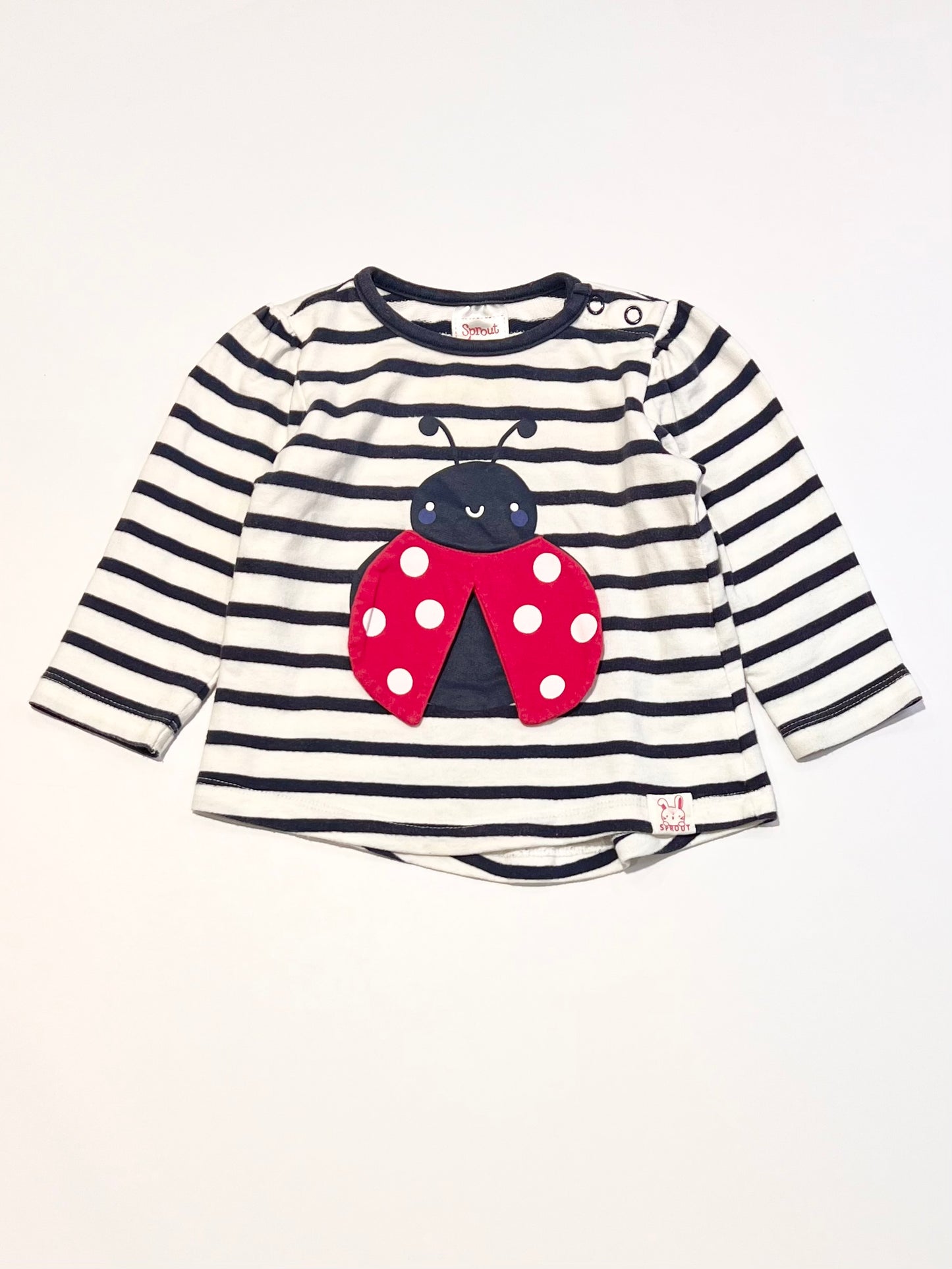 Striped ladybug top - Size 0