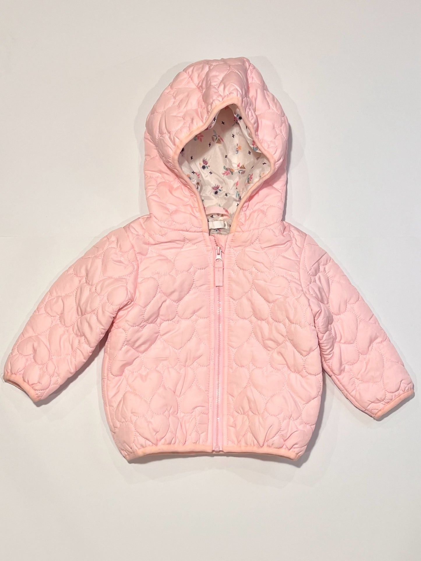 Pink hearts puffer jacket - Size 0