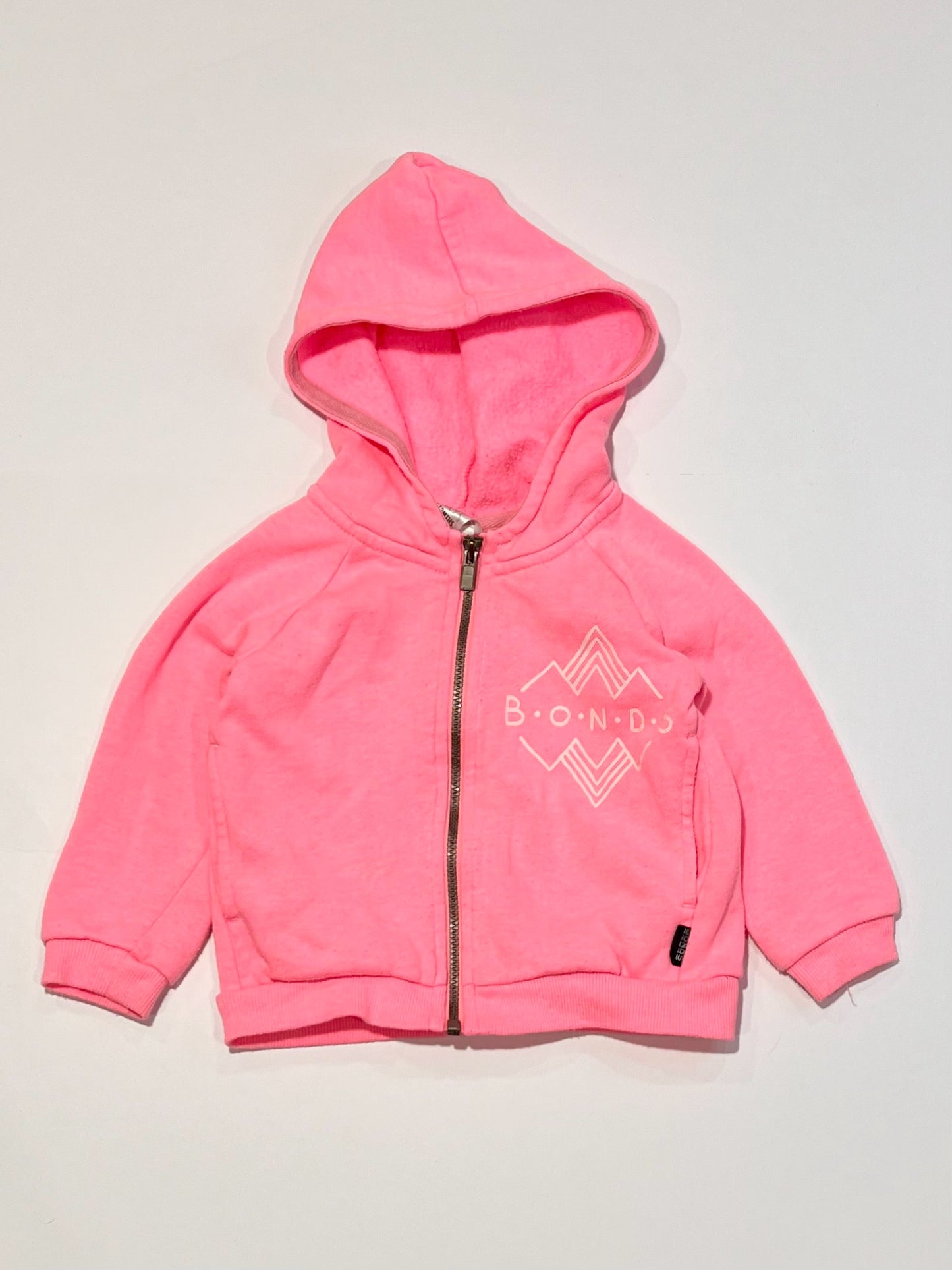 Fluro pink zip hoodie - Size 0