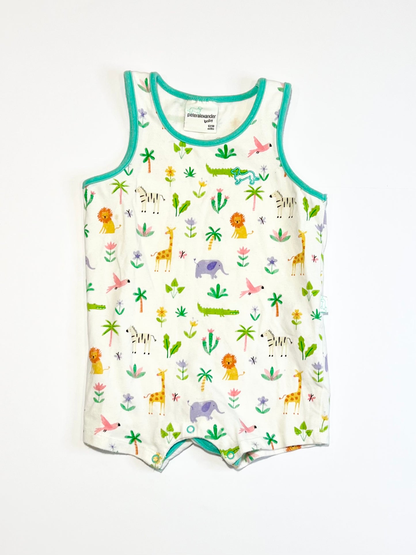 Animals jersey romper - Size 1