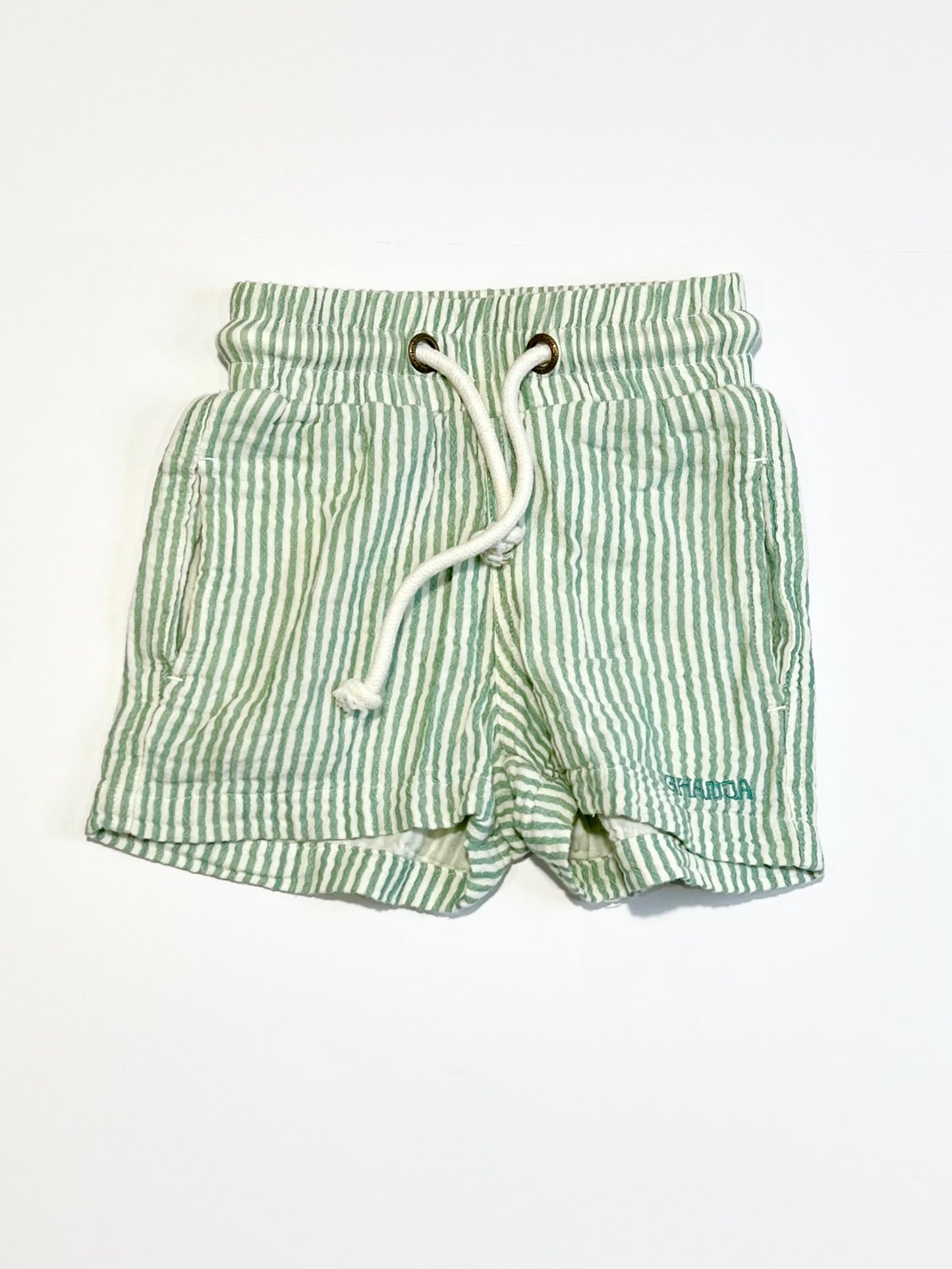 Striped muslin shorts - Size 1-2