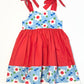 Red floral dress - Size 3-4