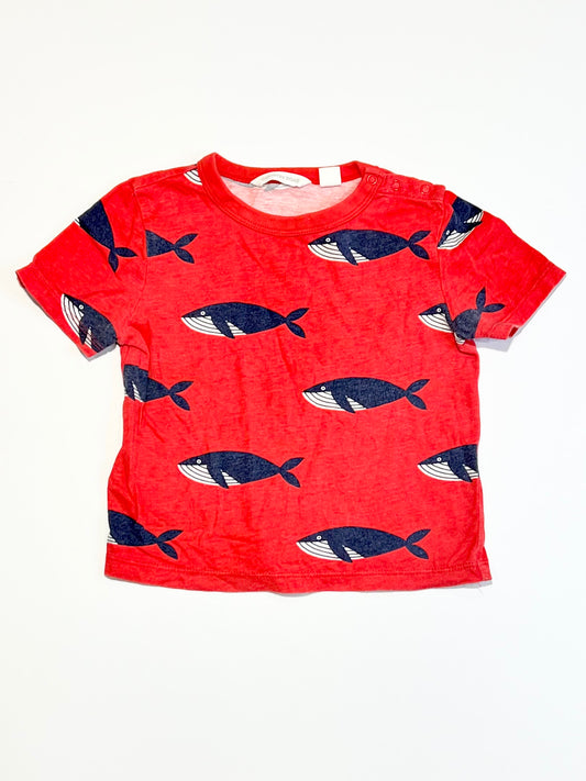 Red whales tee - Size 1