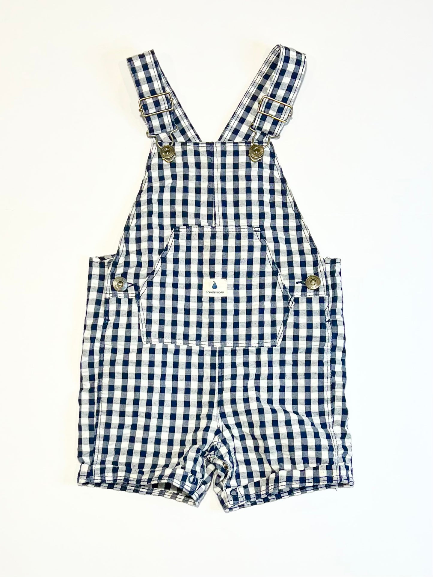 Navy gingham overalls - Size 1