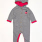 Striped hooded onesie - Size 0