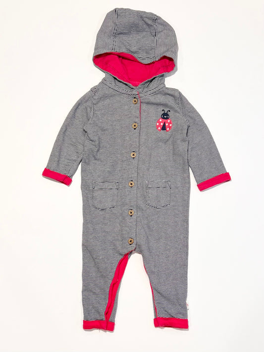 Striped hooded onesie - Size 0