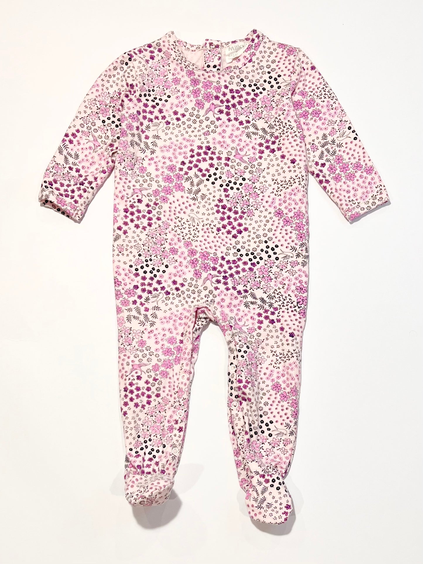 Pink floral onesie - Size 0