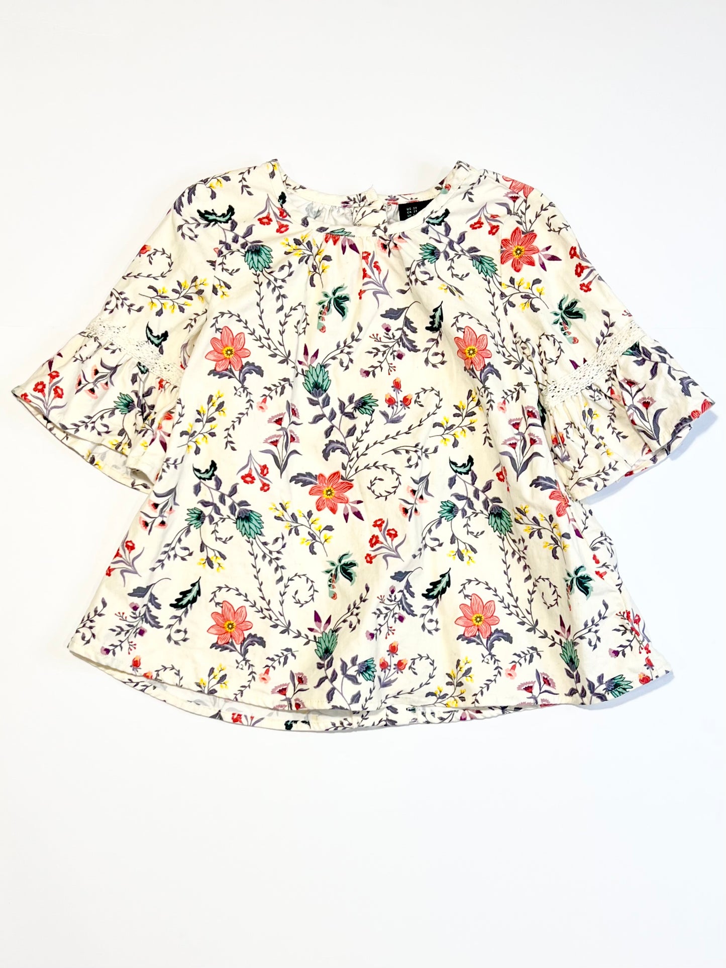 Floral corduroy top - Size 2