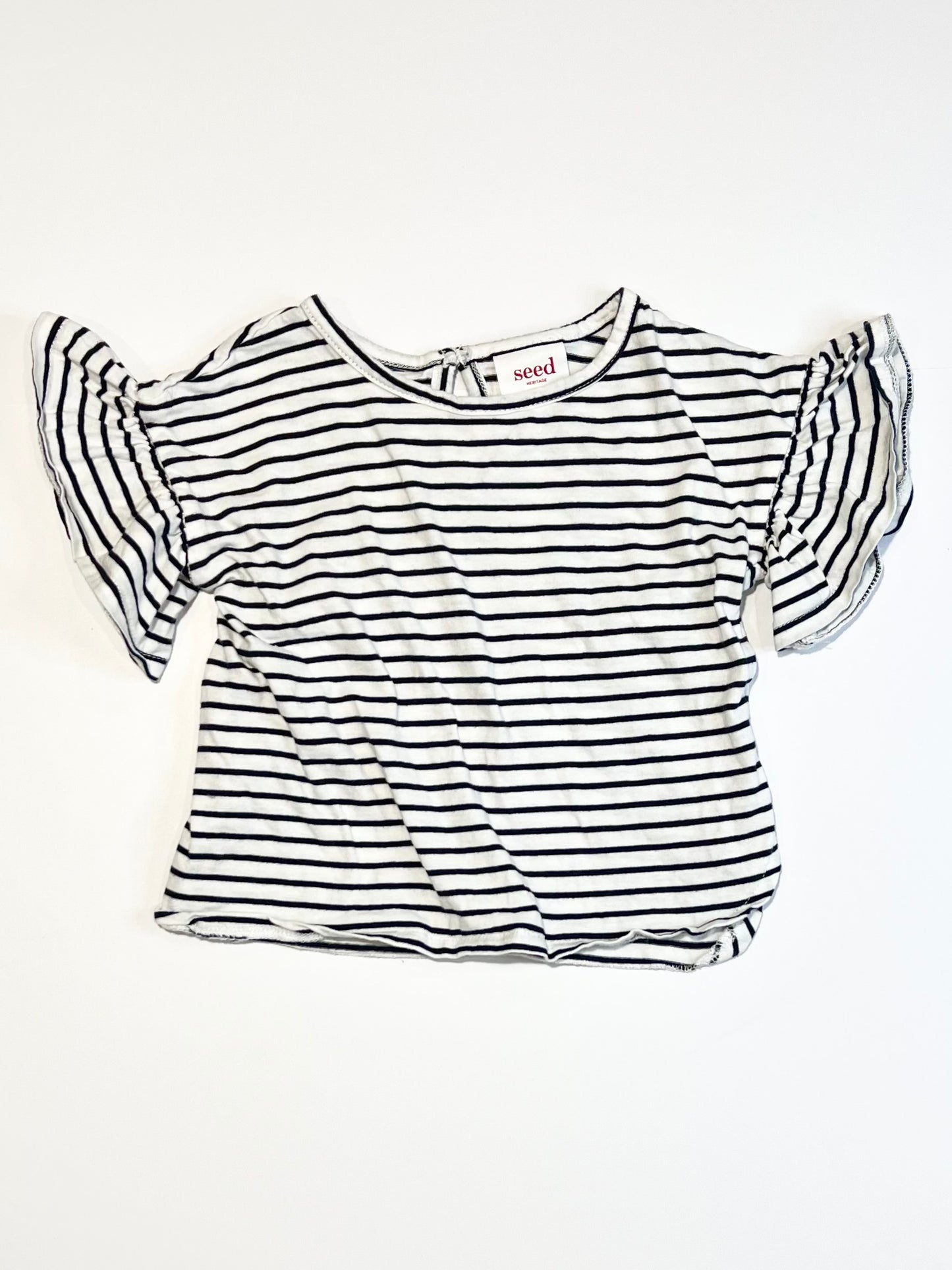 Striped ruffle tee - Size 2